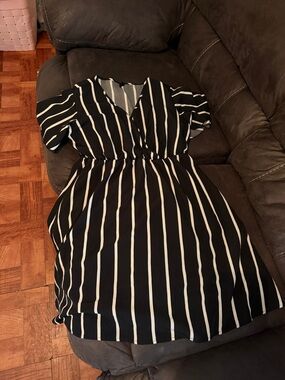 Black and White Striped Women’s Dress